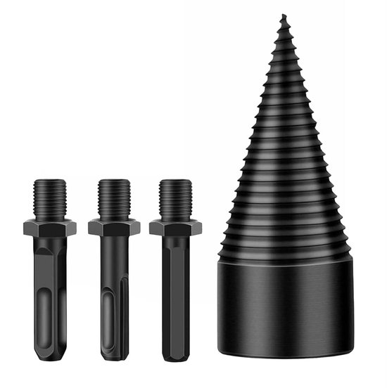 longziming -Elektrische Houtsplijter - Conische Boor - 32 Mm Diameter / Hoogwaardig Staal - 1 Stuk - Thuis, Tuin, Camping, Landbouw Zwart van longziming