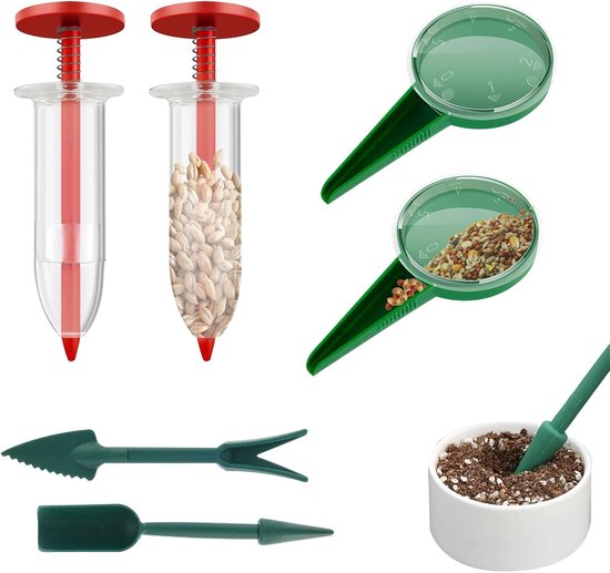 longziming -Zaadstrooier Set – 6-delig Mini Zaaigereedschap – Handige Zaaddispenser voor Kleine Zaden – Precisie Zaaihulpmiddel voor Groenten, Bloemen en Kruiden – Tuinaccessoires van Merkloos	