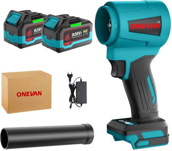 Luchtblazer - Stofblazer - Air Duster - Incl. Extra Lang Opzetstuk - Borstelloze Motor - Draadloos - Lichtgewicht - 4000W - Incl. 2 Accu's van Unitectools