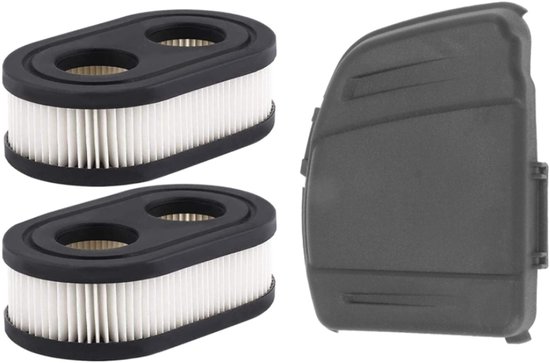 Luchtfilter voor grasmaaiers - 2 stuks Luchtfilters met Luchtfilterdeksel voor Briggs and Stratton798452 593260 - Grasmaaier Luchtfilter Cleaner Cartridge Vervangen Onderdelen van Merkloos	
