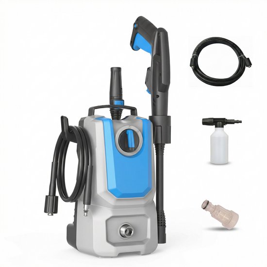 Lugia Jet+ Hogedrukreiniger 1300W – 90 Bar – Compact & Krachtig – Inclusief Spuitpistool en Zeepfles – Voor Auto, Terras en Tuin van Lugia