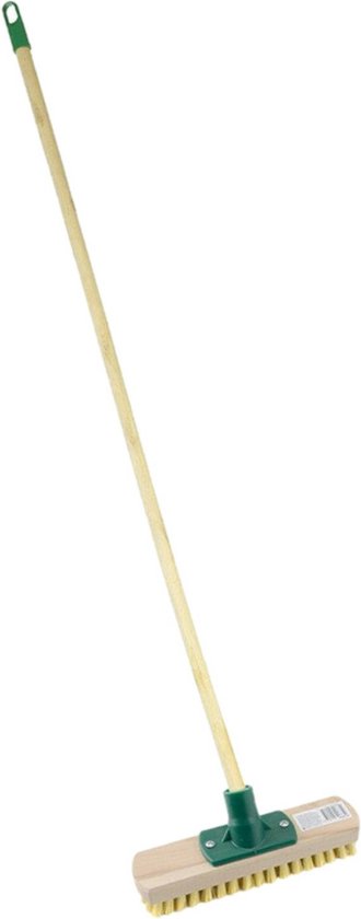 Luiwagen/schrobbezem met steel - hout - 24 cm van Sorbo
