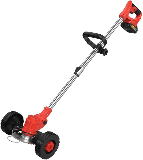 LUMÉ STORE Elektrische Grasmaaier - Grastrimmer - Grasmachine - Kantenmaaier - Draadloos - Telescopisch - Draaibaar - CE - Rood