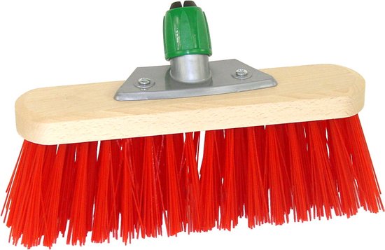 Luva Houten Straatbezem Kunstvezel met Steelhouder 29 cm Rood van Luva