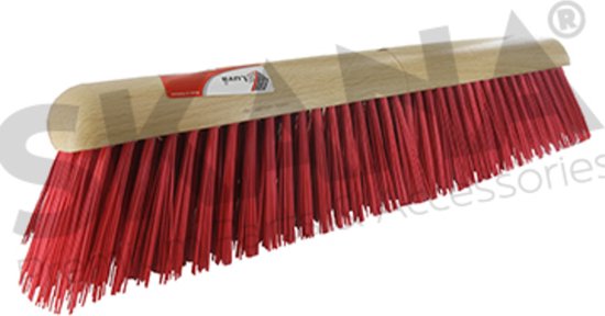 LUVA Stadsbezem met kunstvezel haren rood en groen. Breedte 50 cm. Ø 23 mm. van Luva