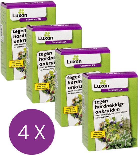 Luxan Genoxone Zx - 4 Stuks - Concentraat - Onkruidbestrijding - 100 ml - Garden Select van Merkloos	