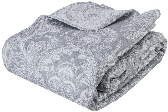 Luxe Bedsprei Marie lichtgrijs 240x 260 met slopen