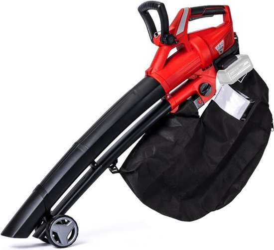 Luxe Bladzuiger – Met Opvangzak – Bladblazer – Met Accu – 45L Opvangbak – Professioneel Design – 1200W – Rood