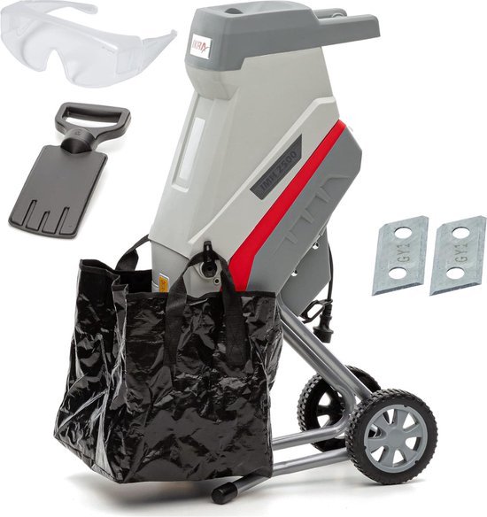 Luxe Hakselaar Versnipperaar – Electrisch – Messen – Takken Versnipperaar – Incl. Wielen & Opvangzak – Tot 45MM Diameter – Tuinonderhoud – 2500W