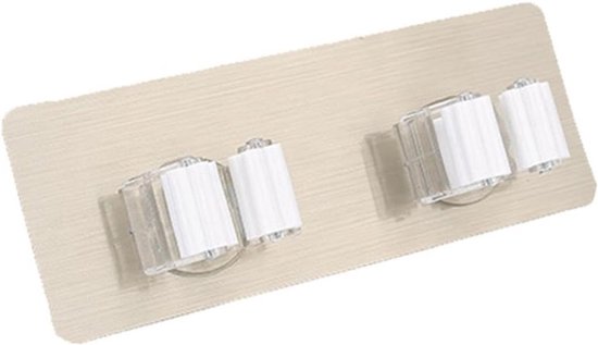 Luxe Wandhouder - Steelklem - Bezem Ophangsysteem - Auto-adhesief Wand Porte-balai, Porte Vadrouille, Accroche Balai Mural Zonder Booren, Porte Balais Mural, Balai Mural Support, Geschikt voor Keuken, Trap, Badkamer en Garage