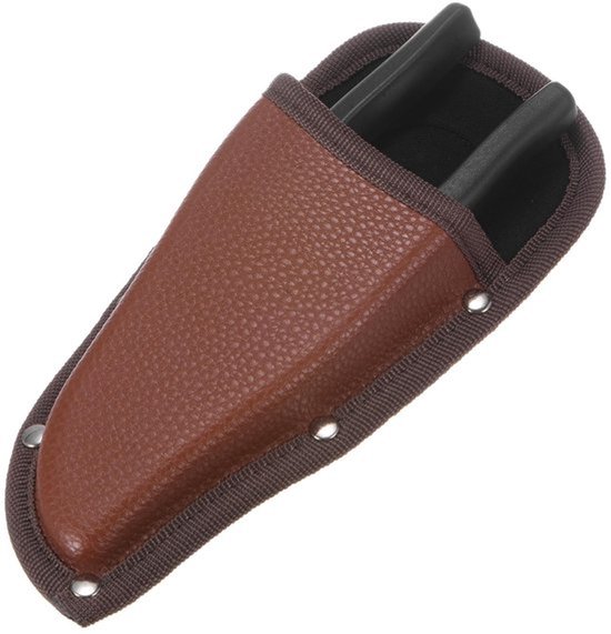 M METERXITY Hoes voor tuinschaar, draagbare PU-lederen schaarhoes, tanghouder voor riem, snoeischaar, leren hoes voor handsnoei/snoeischaar/clipper [rood-bruin]