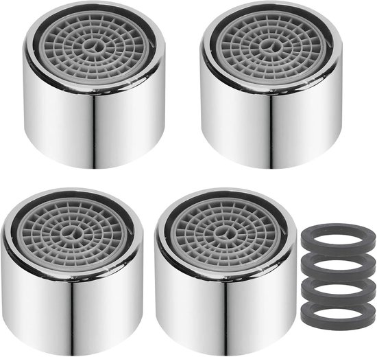 M22 straalregelaar mengmondstuk beluchter 4-delige set waterkraan bubbler, mengpatroon kraan zeef, Honeycomb perlator verchroomd