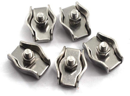 M3 Wire Rope Clip Clamp 304 Stainless Steel Cable Clip (Pack of 30) van Merkloos	