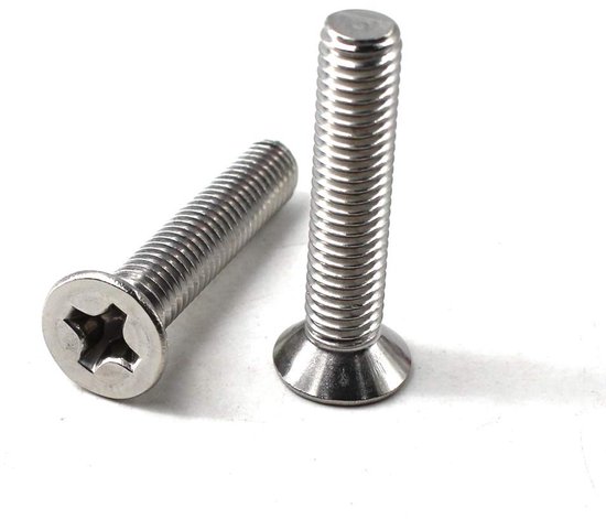 M4x10 Phillips Screws 304 Stainless Steel Flat Head Machine Screws Countersunk Screw (Pack of 100)