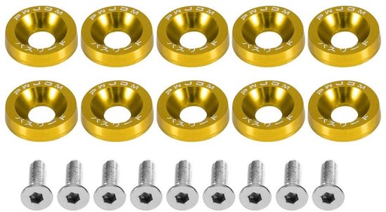 M6 schroef pakking - auto - roestvrij staal - aluminium - Cup hoofd schroef - platte ronde pakking - metrisch - Spacer - standaard hardware gereedschap van Merkloos	