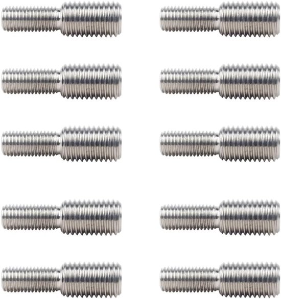 M8*20 to M10*20 Reduction Metric Thread Adapter, 10pcs Stainless Steel Double End Screw Bolt With Threaded For Construction, Furniture, Car van Merkloos	