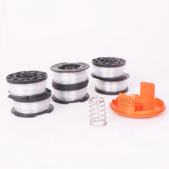 Maaidraad - 6 Stuks - trimmerdraad - Reserve draden - draadspoelen - Geschikt Voor Black Decker, Bekasa AF-100-3ZP en A6481 - lengte 30 ft - Vervangt spoelen uit de GL280-, GLC1825N - serie met doppen en veren - wit van Bekasa
