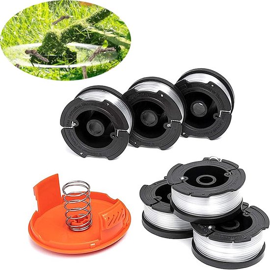 Maaidraad- maaidraad makita- 6 Stuks - trimmerdraad - Duurzame vervangende spoelen-Verhoogt de snijsnelhei-1,65 mm diameter-Spoelen - Vervangende spoelen -geschiktGeschikt Voor Black & Decker-30ft van Merkloos	