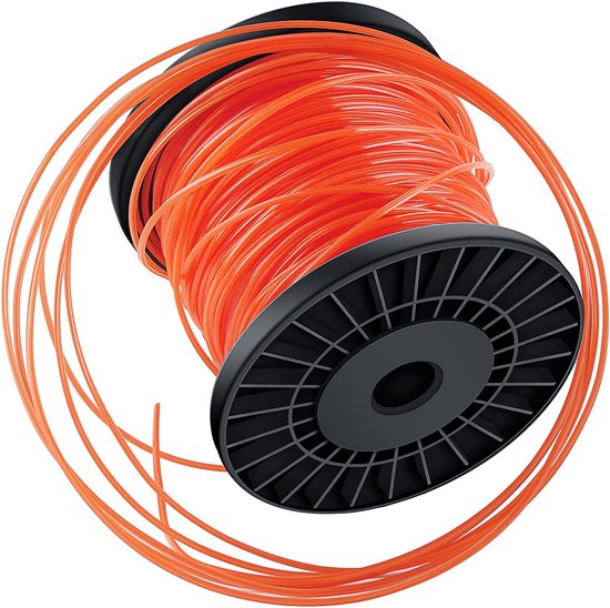 Maaidraad - Rond 2,4 mm x 100 m - Gazontrimmdraad - Nylon maaidraad - Bosmaaiertrimmdraad -Trimdraad - Geschikt voor de meeste grasmaaiers (Oranjerood 1 stuk) van Excellent Ideas