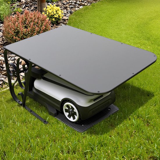 Maaierrobot Garage van Aluminium Composiet Zwart - 80x56x43 cm Waterdichte Opbergbox met Ventilatie voor Optimale Bescherming