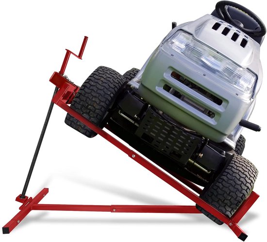 Maailift voor grasmaaier, 400 kg draagkracht, in hoogte verstelbaar 5-95 cm, breedte 66-102 cm, stabiele stalen maaikrik voor onderhoud en reiniging, rood