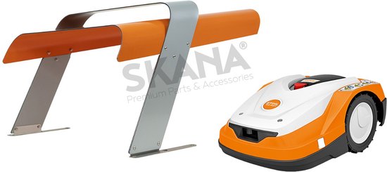 Maairobotgarage ONE 1.0 Custom STIHL-stijl in zilver en oranje van ONE 1.0 Custom