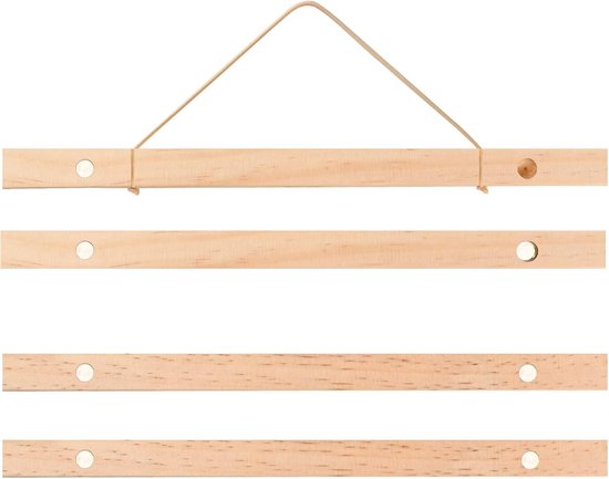 Magnetic Poster Hanger - 31 cm - Pine Poster Frame voor Hanging - Wooden Poster Rail - Poster Holder - Picture Frame - Magnetic Photo Frame van Merkloos	