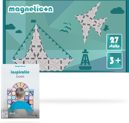 Magneticon Transparant 27 stuks - Magnetisch speelgoed - Montessori speelgoed - Magnetische Bouwstenen - Magnetic tiles – STEM speelgoed - Speelgoed 3+ jaar - Cadeau kind van Magneticon