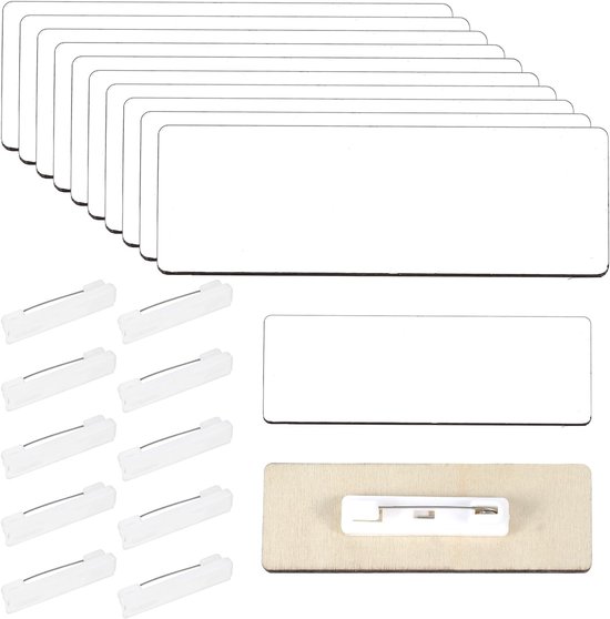Magnetische aluminium naamplaatjes met dubbele magneten magneet naambordjes met papiergleuf geanodiseerde transparante naambordjes voor kleding van Merkloos	
