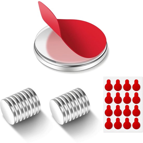 Magnetische Hechtingspads voor Elektronisch Parkeerschijf - 16 Stuks - Vervangende Magnetische Plaat voor Parkeerdisc en Park Lite Klok van Merkloos	