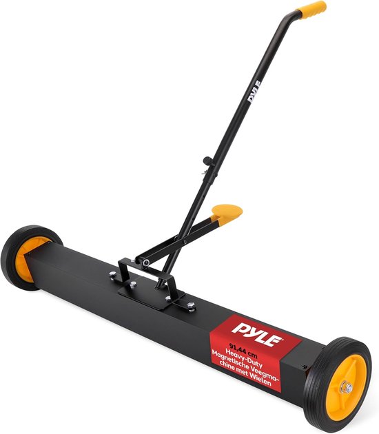 Magnetische Veegmachine - Magneetveger Vloer - Werkplaats Reinigen - Verstelbare Handgreep - 91 cm Werkbreedte - Zwart Oranje van Merkloos	