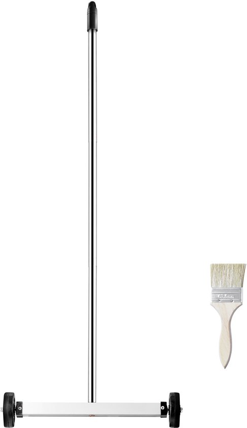 Magnetische Veger, 15-Inch, met Wielen, 8 Lb Capaciteit, Verstelbare Handgreep, Lichtgewicht Veger voor Het Oppakken van Spijkers en Schroeven, Eenvoudige Reiniging voor Werkplaats en Garage van Huismerk.