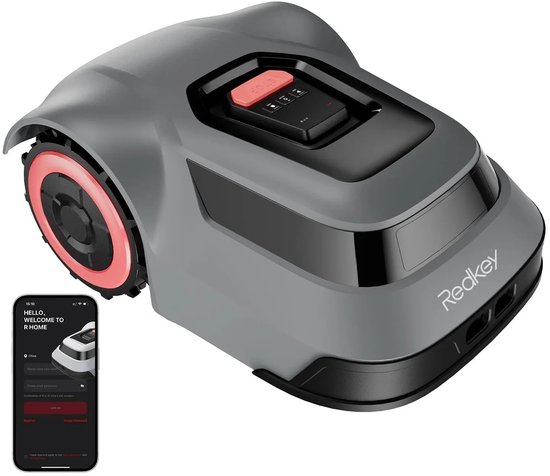 Maison Nordique - Robotmaaier - Grasmaaier - Robotgrasmaaiers - Automatische - Tot max 800m2 - 20cm maaibreedte - App control - Stil in gebruik - Grijs van Merkloos	