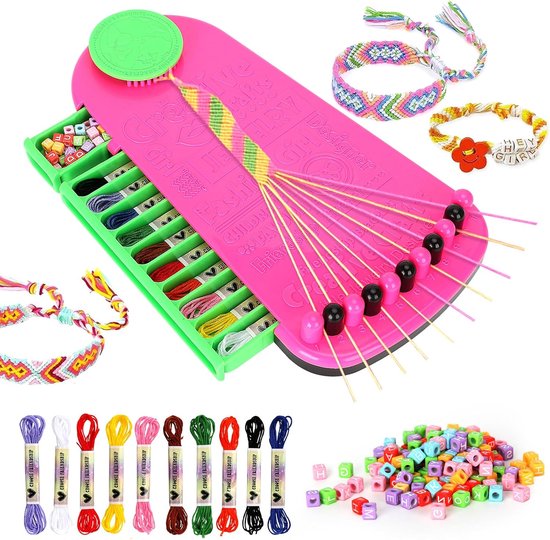 Make Friendship Bracelets - DIY Building Kit - Friendship Bracelet Set for Kids 7 to 14 - Loom Bands - Craft Set voor Meisjes - Cadeaus