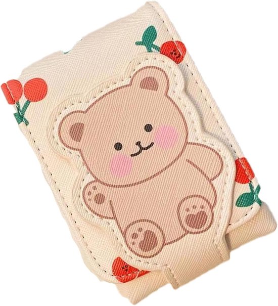 Makeup Lipstick Case - Kleine Makeup Tas met Spiegel voor Buiten - Mini Reis Cosmetica Pouch - Schattig Beer Ontwerp van Merkloos	