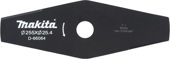 Makita 2-tands grassnijmes staal twee tanden voor zeisen en bosmaaiers 255 x 25.4 mm ( D-66064 ) van Makita