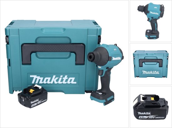 Makita DAS 180 M1J accu-bladblazer 18 V borstelloos + 1x accu 4,0 Ah + Makpac - zonder oplader van Merkloos	