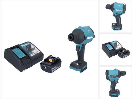 Makita DAS 180 RM1 accu-blazer 18 V borstelloos + 1x accu 4,0 Ah + oplader van Merkloos	