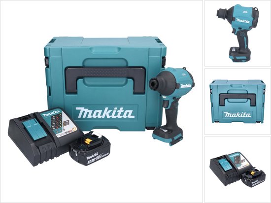 Makita DAS 180 RT1J accu-blazer 18 V borstelloos + 1x accu 5,0 Ah + oplader + Makpac van Merkloos	