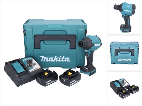 Makita DAS 180 RTJ accu-blazer 18 V borstelloos + 2x accu 5,0 Ah + oplader + Makpac van Merkloos	