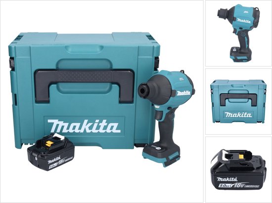 Makita DAS 180 T1J accu-blazer 18 V borstelloos + 1x accu 5,0 Ah + Makpac - zonder oplader