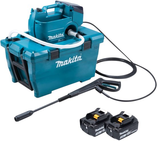 Makita DHW 080 F2K Snoerloze hogedrukreiniger 36 V ( 2x 18 V ) 80 bar 380 l/u Borstelloos + 2x oplaadbare accu 3.0 Ah - zonder lader van Makita