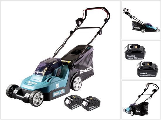 Makita DLM 382 G2 accu grasmaaier 36 V ( 2x 18 V ) 38 cm 40 l + 2x accu 6,0 Ah - zonder oplader van Merkloos	