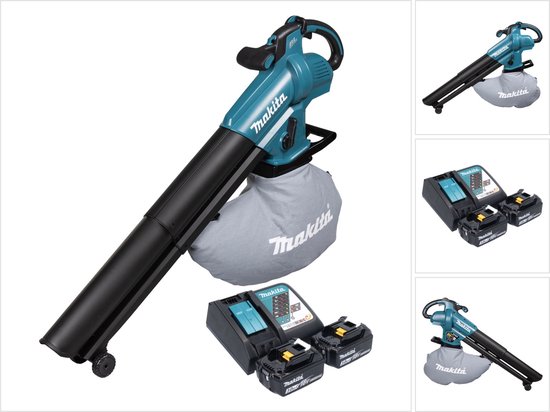 Makita DUB 187 RF2 accu bladblazer en bladzuiger 18 V borstelloos + 2x accu 3,0 Ah + oplader
