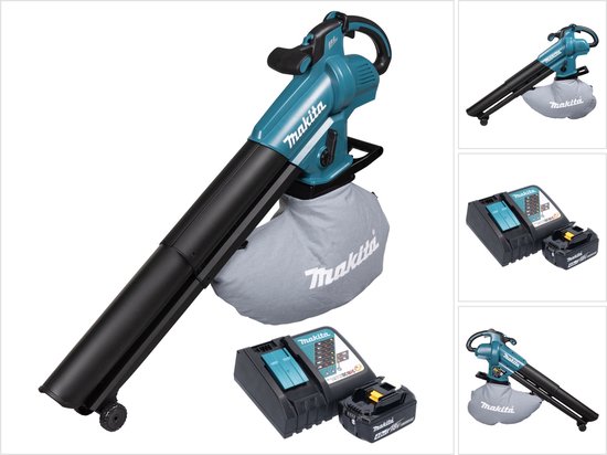 Makita DUB 187 RM accu bladblazer en bladzuiger 18 V borstelloos + 1x accu 4,0 Ah + oplader