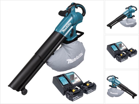 Makita DUB 187 RM2 accu bladblazer en bladzuiger 18 V borstelloos + 2x accu 4,0 Ah + oplader