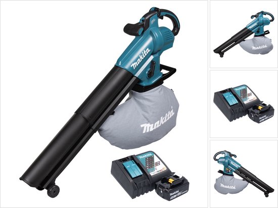 Makita DUB 187 RT accu bladblazer en bladzuiger 18 V borstelloos + 1x oplaadbare accu 5.0 Ah + lader van Makita
