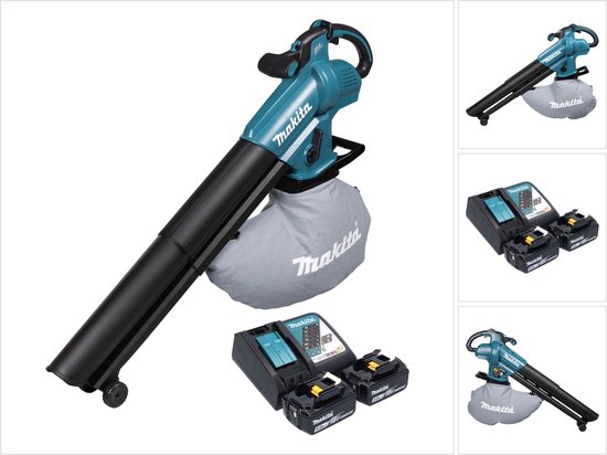 Makita DUB 187 RT2 accu bladblazer en bladzuiger 18 V borstelloos + 2x accu 5.0 Ah + lader van Makita