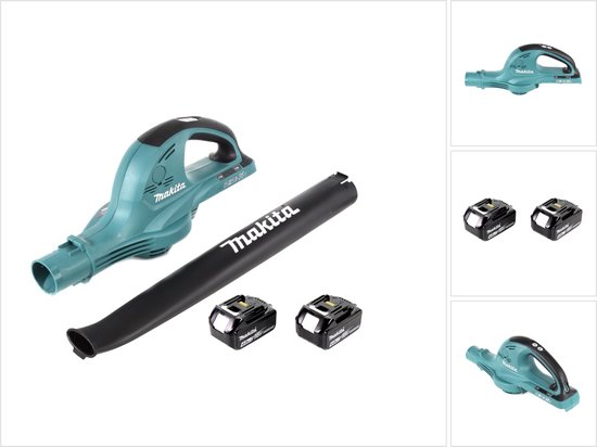 Makita DUB 361 M 2x 18 V / 36 V accu bladblazer blazer + 2x Makita BL 1840 B 4 Ah / 4000 mAh accu van Merkloos	