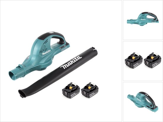 Makita DUB 361 T 2x 18 V / 36 V accu bladblazer blazer + 2x Makita BL 1850 5 Ah / 5000 mAh accu van Merkloos	